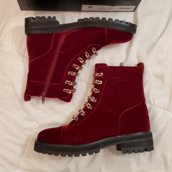 Anthropologie Cecelia New York Chance Hiker Boots - burgandy - Picture 3 of 9